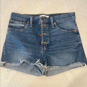 Madewell Blue Jean Shorts High-Waisted Distressed